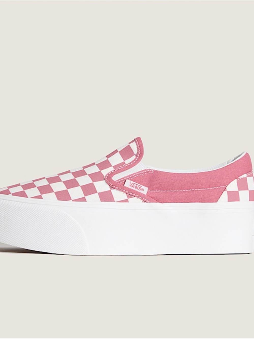 Vans Pink Checkerboard Slip-On Platform Sneaker